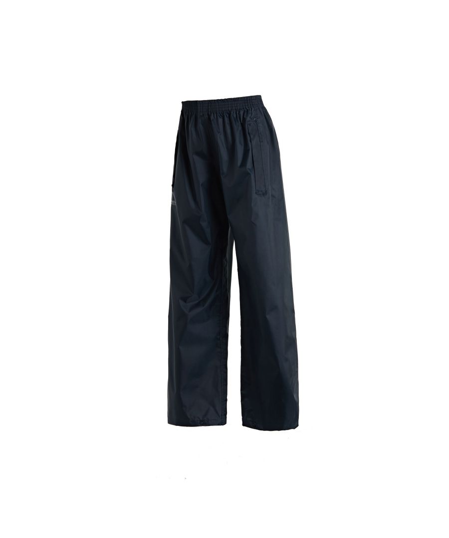The Stormbreak is our popular waterproof overtrouser. Designed with outside fun in mind, theyre a great-value classic you can rely on to keep them dry. Using our tough-wearing Hydrafort fabric with fully taped seams, they protect from both wind and rain. They feature press stud hems and an elasticated waist. Add the matching Stormbreak Jacket for head-to-toe protection. 100% Polyester. Regatta Kids Sizing (waist approx): 2 Years (52-53cm), 3-4 Years (53-54cm), 5-6 Years (55-57cm), 7-8 Years (58-60cm), 9-10 Years (61-64cm), 11-12 Years (65-67cm), 26in (68-70cm), 28in (70-72cm).