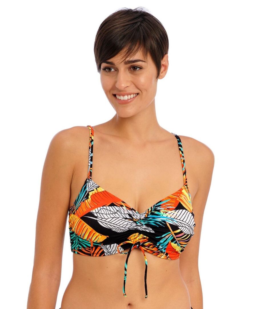 Freya Womens Samba Nights Bralette Bikini Top - Multicolour Polyamide - Size 34FF