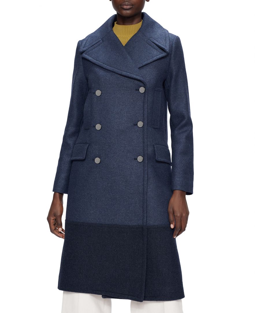 Long Pea Coat With Oversized Collar