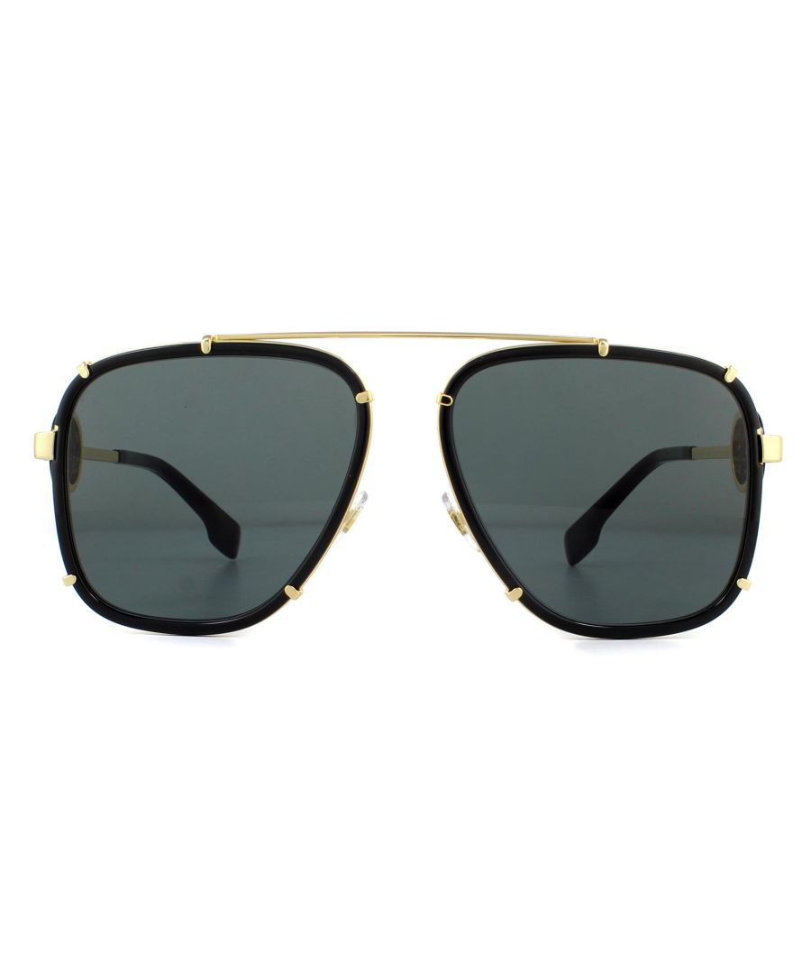 Versace Sunglasses VE2232 143887 Black Dark Grey are a contemporary aviator design crafted from metal and plastic and finished with large round Medusa head logos on the temples