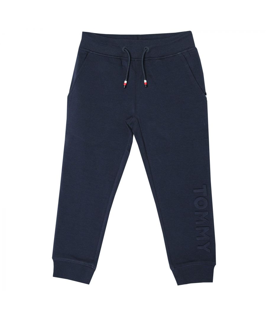Boy's Tommy Hilfiger Infant Embossed Logo Joggers in Navy