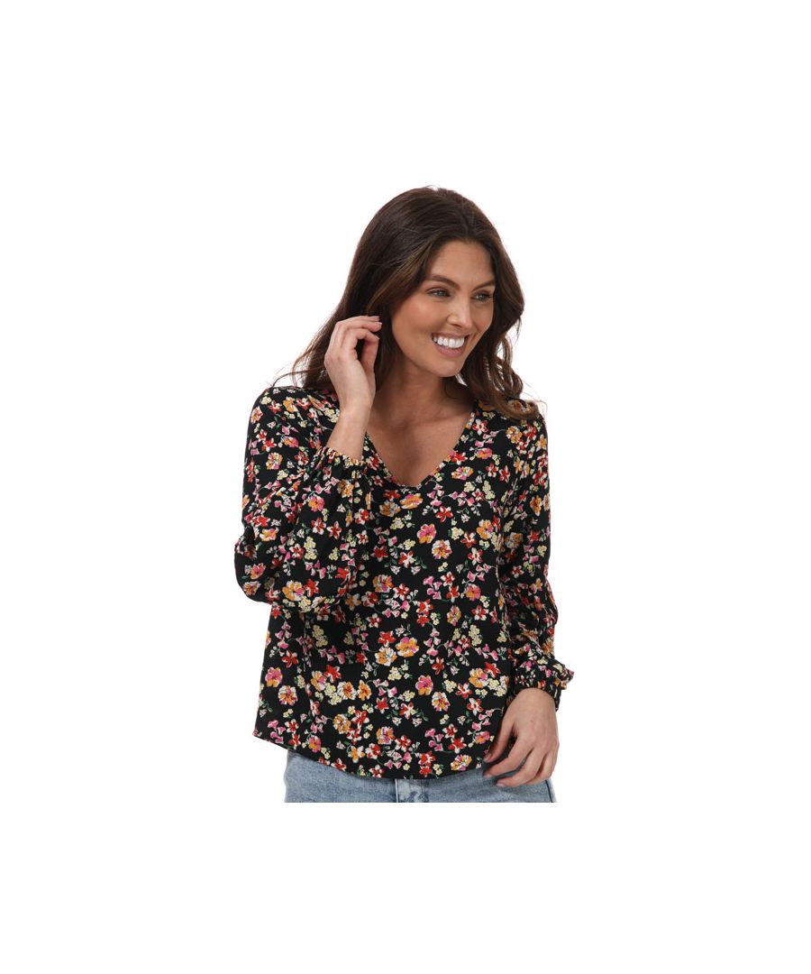 Image for Women's Only Nova Lux Long Sleeve Flora Top in Black