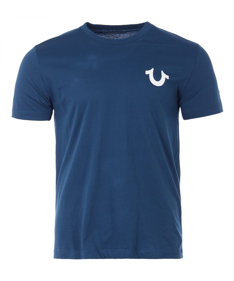 Image for True Religion Pier Logo Crew Neck T-Shirt - Poseidon Blue