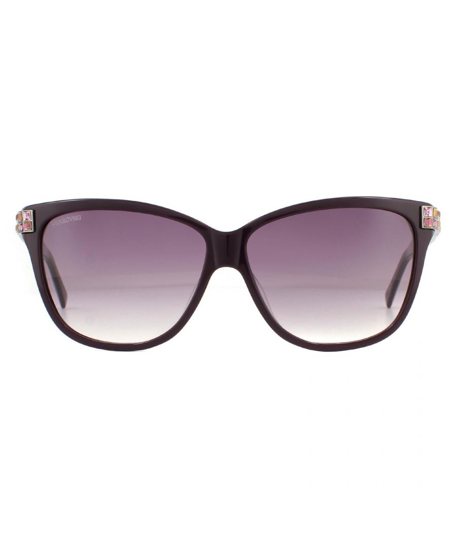 swarovski womens sunglasses sk0137 81z shiny violet gradient - purple - one size