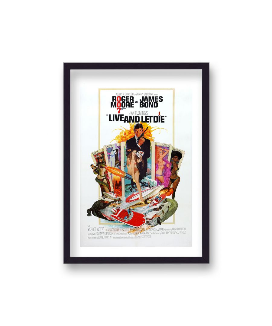 Image for Roger Moore as James Bond Live and Let Die Vintage Movie Poster