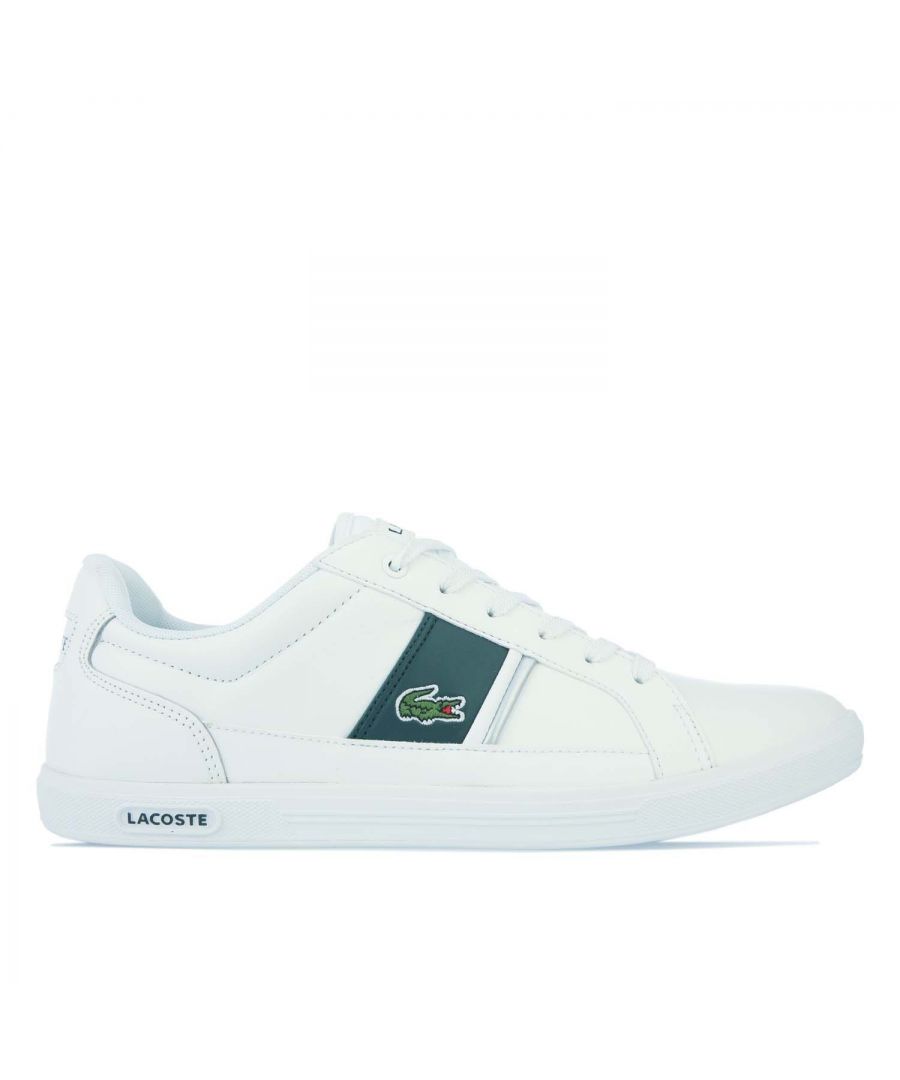 Lacoste Mens Europa Trainers in White Leather - Size UK 8