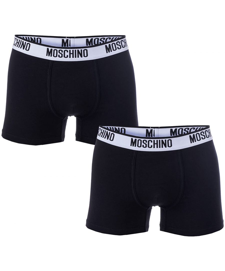 Image for Moschino Mens 2 Pack Boxers in Black