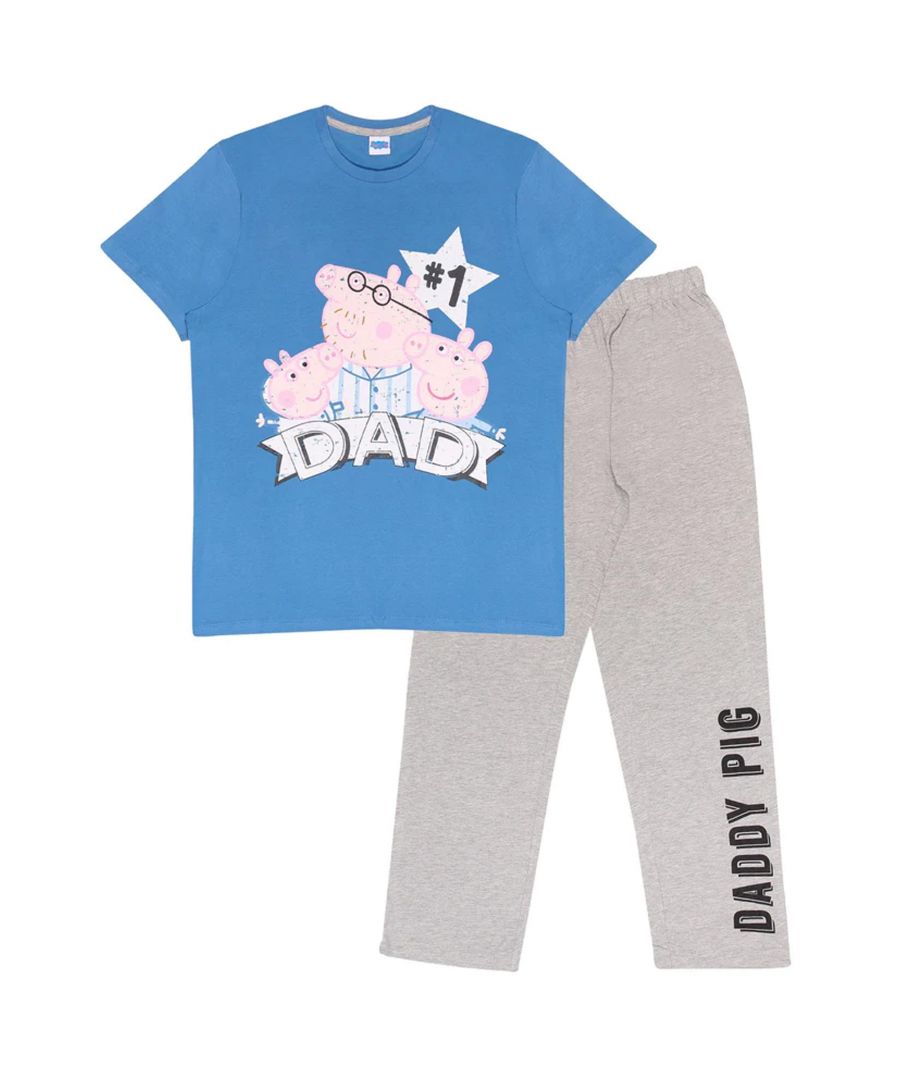 100% Cotton. Characters: Daddy Pig. Design: Distressed, Printed, Text. Neckline: Crew Neck, Ribbed. Waistline: Elasticated. Sleeve-Type: Short-Sleeved. Back Neck Tape. Fastening: Pull-On. Length: Long. 100% Officially Licensed. Contents: Bottoms, T-Shirt. Soft.