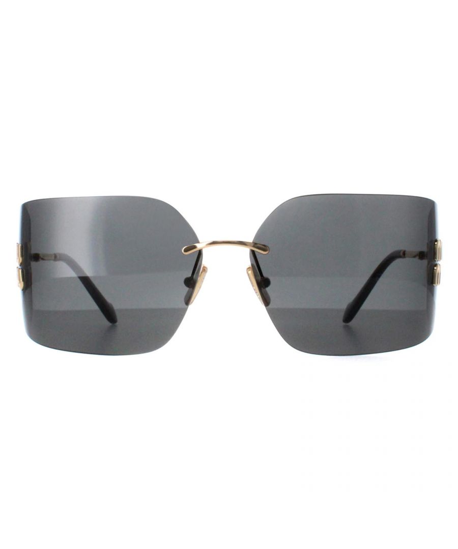 Miu Miu Rimless Womens Gold Dark Grey MU54YS Metal - One Size