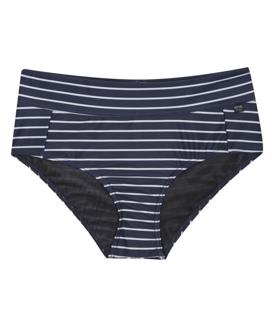 Regatta Womens/Ladies Paloma Stripe Textured Bikini Bottoms (Navy/White) - Size 8 UK