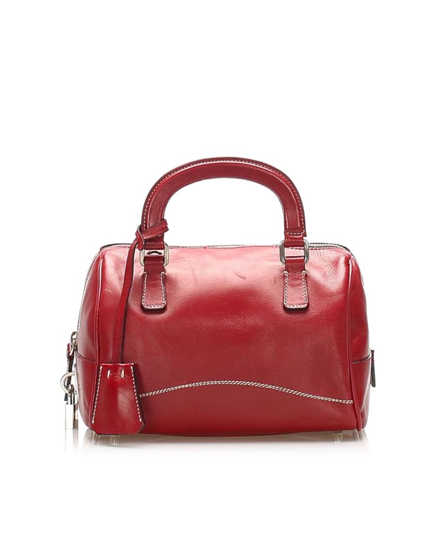 Image for Vintage Prada Leather Satchel Red