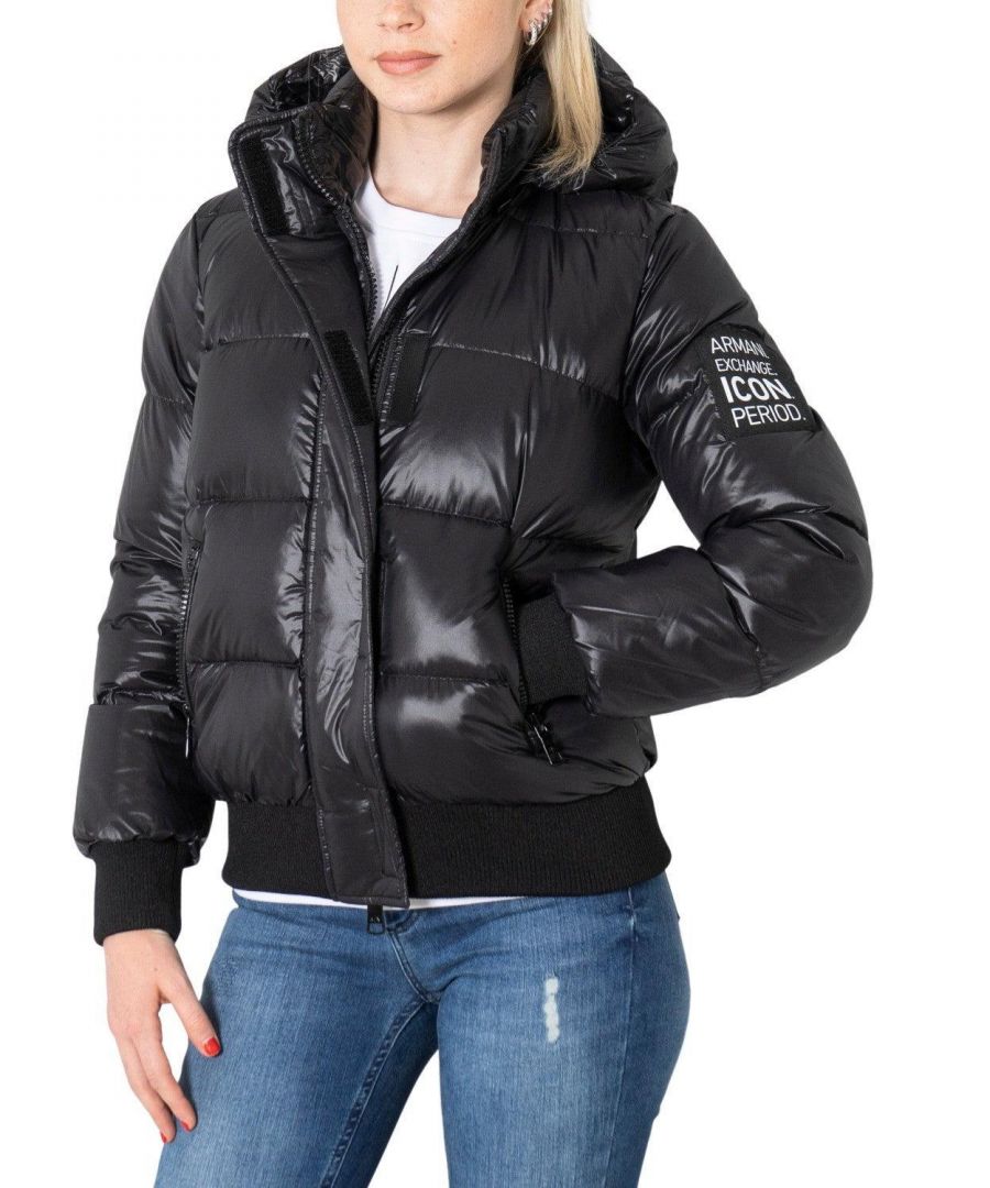 armani exchange womens black jacket - size medium