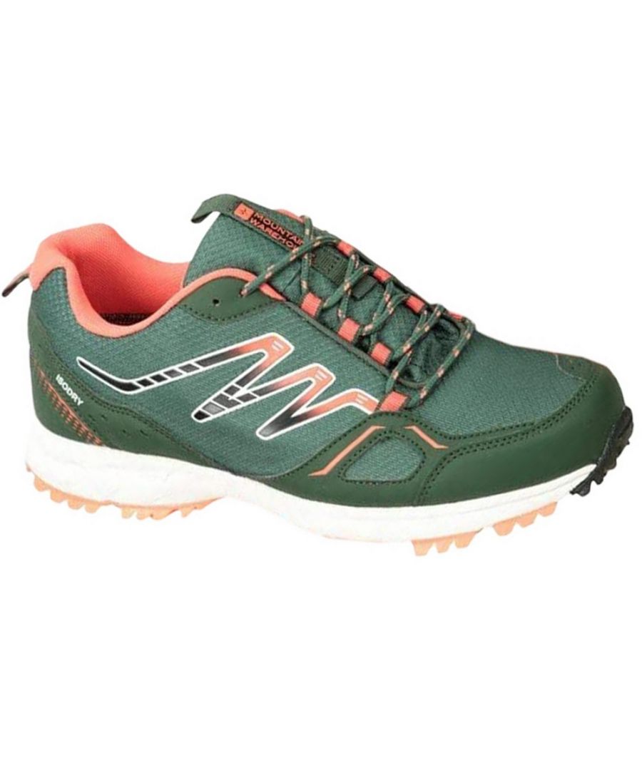 Mountain Warehouse Womens/Ladies Lakeside Walking Shoes (Khaki Green/Orange) - Size UK 7