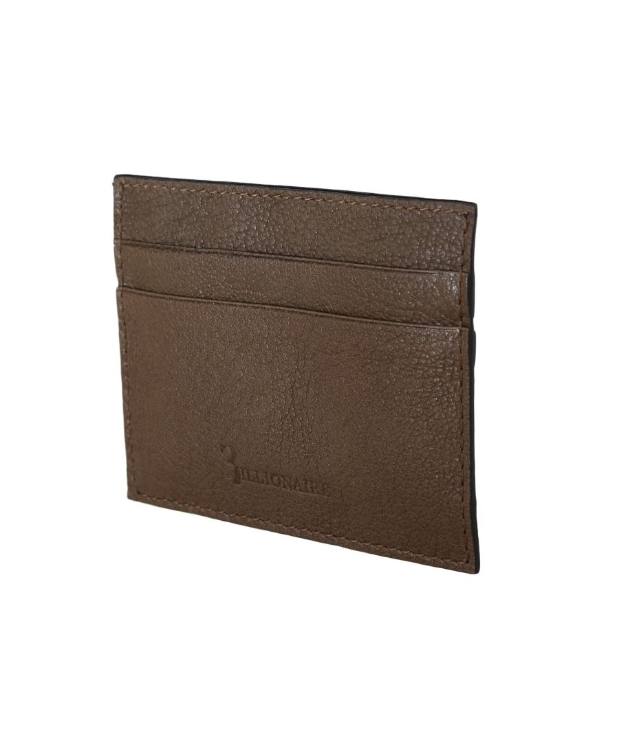 Billionaire Italian Couture Superbe sac neuf avec étiquettes, 100% authentique Billionaire Italian Couture Code du modèle : SU54BIL00095 Sexe : Hommes Couleur : 125/TURTLEDOVE (Brown) Matériau : 100% cuir Plusieurs fentes pour cartes Logo gravé sur le cuir Fabriqué en Italie Mesures : 10cm x 8cm