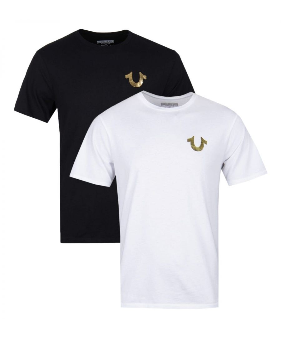 Image for True Religion 2 Pack Gold Buddha Logo T-Shirt - Black & White