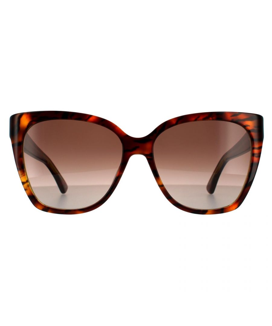 Moschino Square Womens Havana Yellow Brown Gradient Sunglasses MOS066/S are a simple and feminine square style crafted from chunky yet lightweight acetate and finished with metal detailing and Moschino branding on the temples.