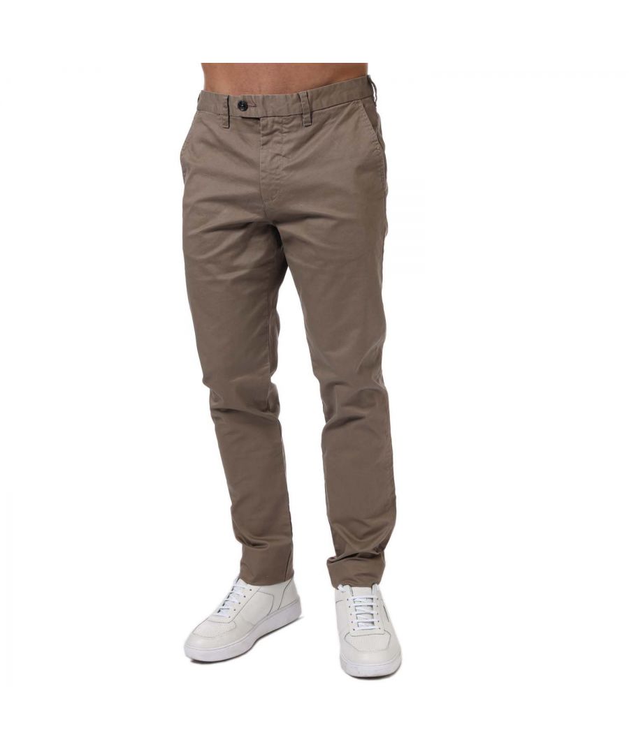 Mens Ted Baker Tincere Super Slim Chino in natural.- Zip and button fastening.- 5-pocket detailing.- Knits  suede ankle.- Subtle ted branding.- Super slim fit.- Shell: 98% Cotton  2% Elastane. Pocket: 100% Cotton.- Ref: 242746NATURAL