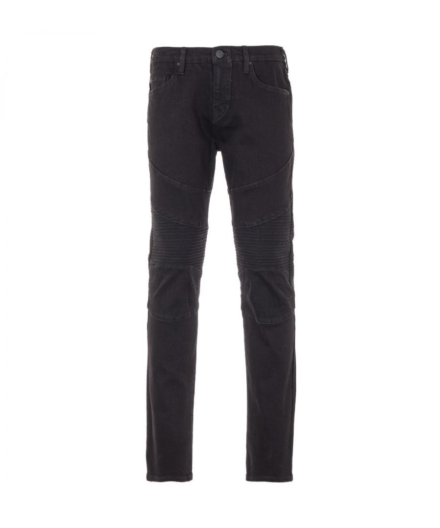 Image for True Religion Rocco Moto Relaxed Skinny Jeans - Black Rinse