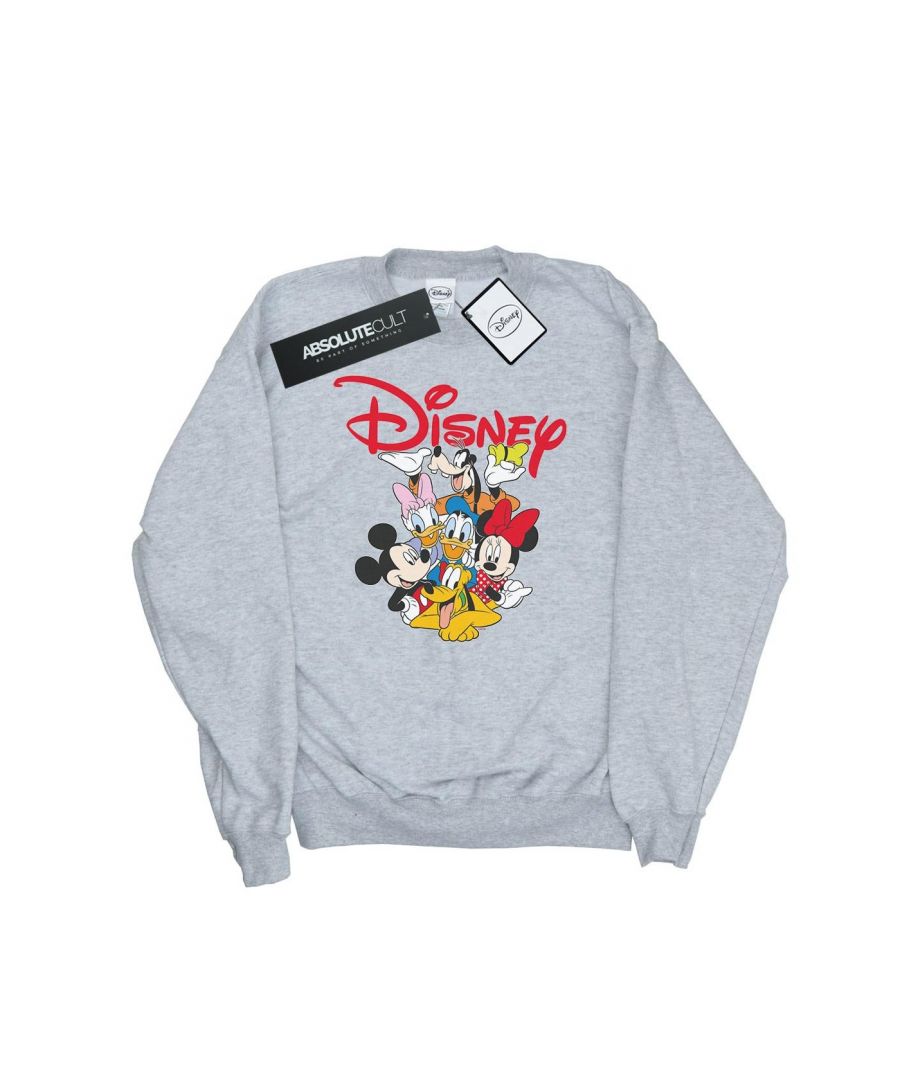 Disney Mens Mickey Mouse Crew Sweatshirt (Sports Grey) - Light Grey - Size 2XL