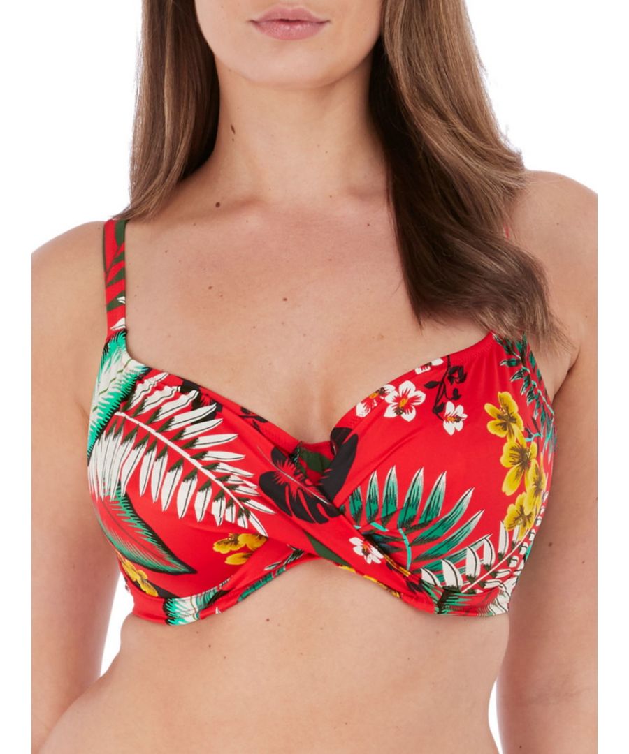 Fantasie Womens Vilamoura Full Cup Bikini Top Lollipop - Red Nylon - Size 32D