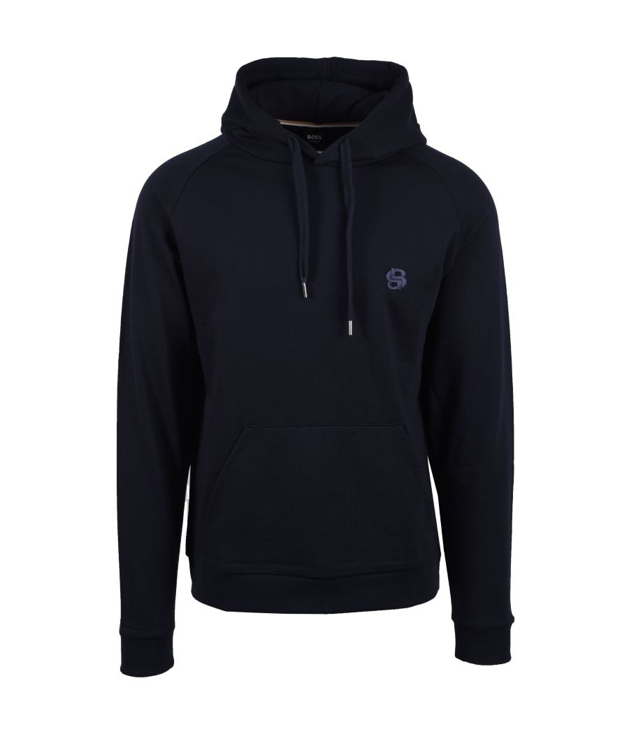 Boss Mens Fashion Hooded Sweatshirt Dark Blue - Size Medium