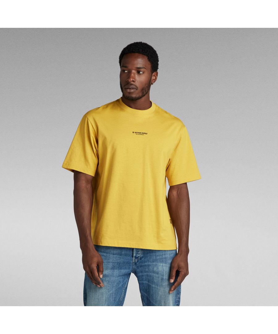 G Star Raw Mens G-Star RAW Center Chest Boxy T-Shirt - Yellow Cotton - Size Medium