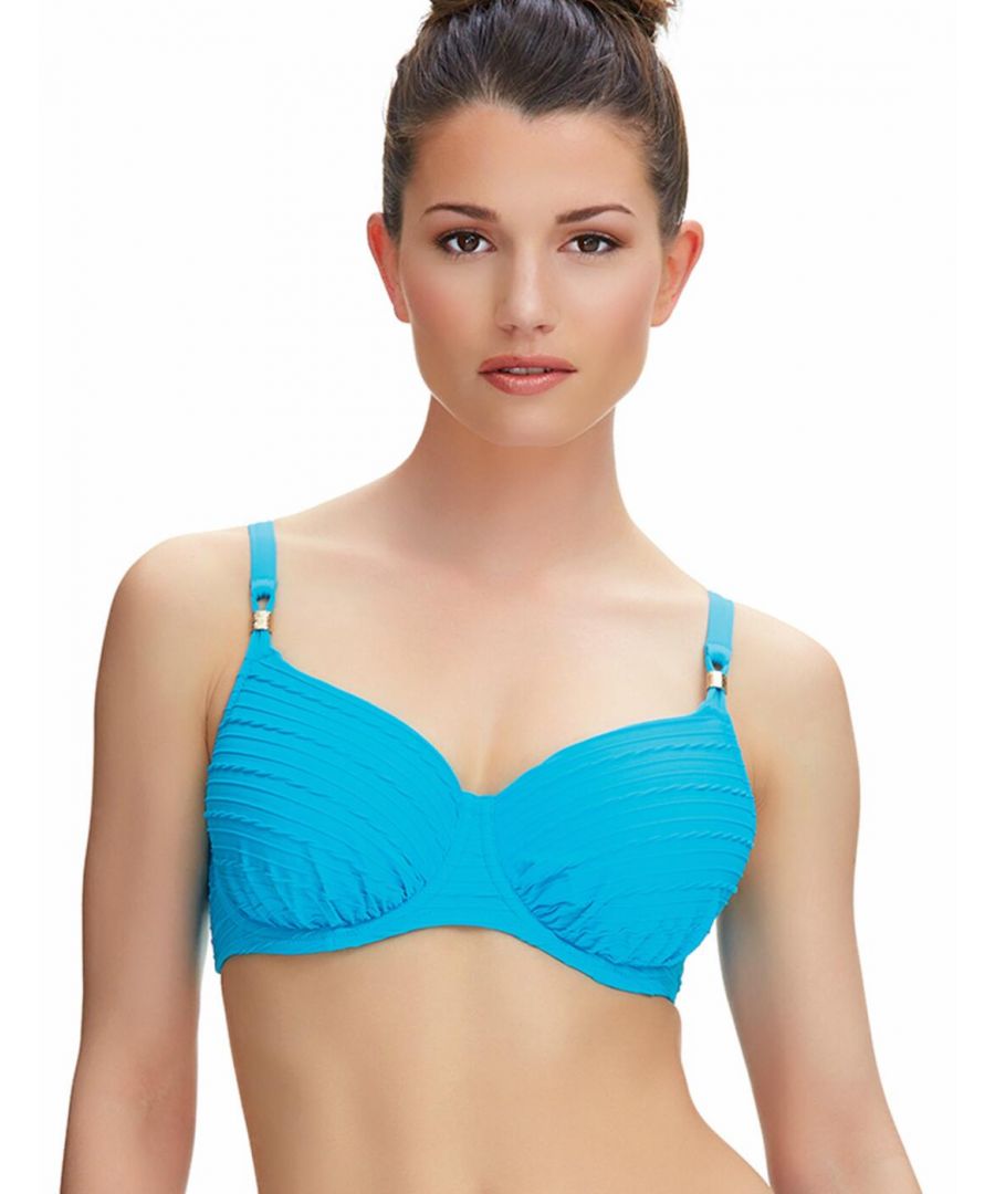 Fantasie Womens San Sebastian Padded Bikini Top Azure - Blue - Size 34D