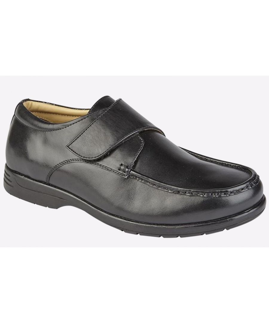 Roamers Holden Leather Shoes Wide Fit Mens - Black - Size UK 15