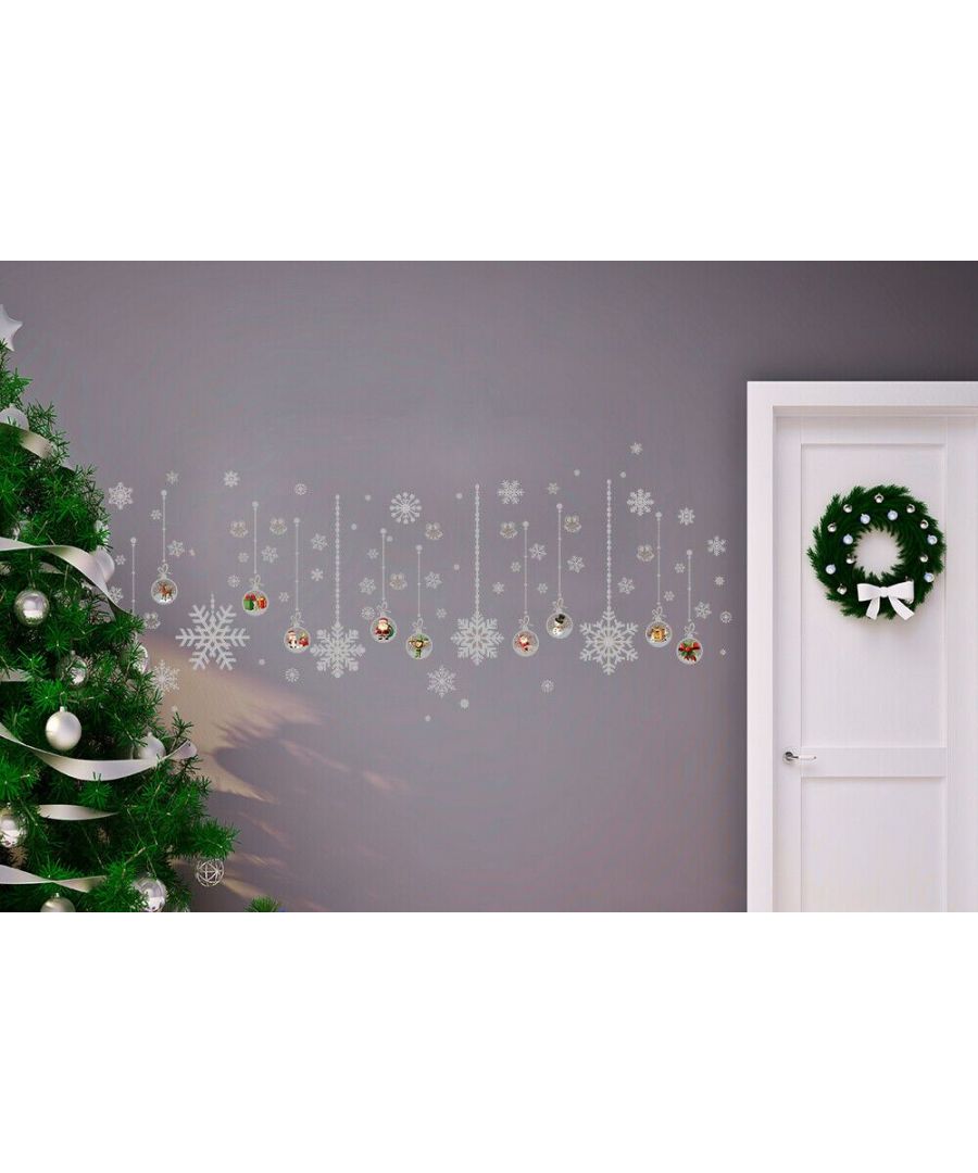 -The perfect blend of traditional and modern Christmas decor this wonderful silver toned wall art display will easily compliment any dï¿½cor scheme and add a beautiful festive feel to your home. \n- Comprising of over 40 individually cut stickers that can create a display spanning 230 cm x 100 cm (depending on your layout preferences) it has everything you need to create a magnificent display that will wow your guests this year! \n- Easily applied and removed without leaving damage means that decorating your home need not be time consuming or stressful, leaving you more time to relax and enjoy the company of loved ones.