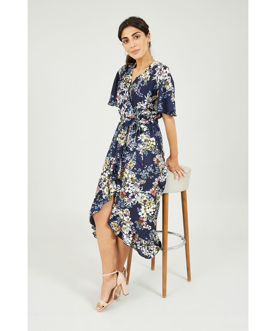 The all over floral print on this Mela midi dress is only one of the reasons we think you will love it. The wrap effect neckline is topped with an elegant kimono sleeve and the midi hemline is finished with a frill. This dress has the perfect balance of style as well as feeling effortless to wear. Wedding guests, we made this one is for you! Add your favorite heels and clutch and go celebrate.