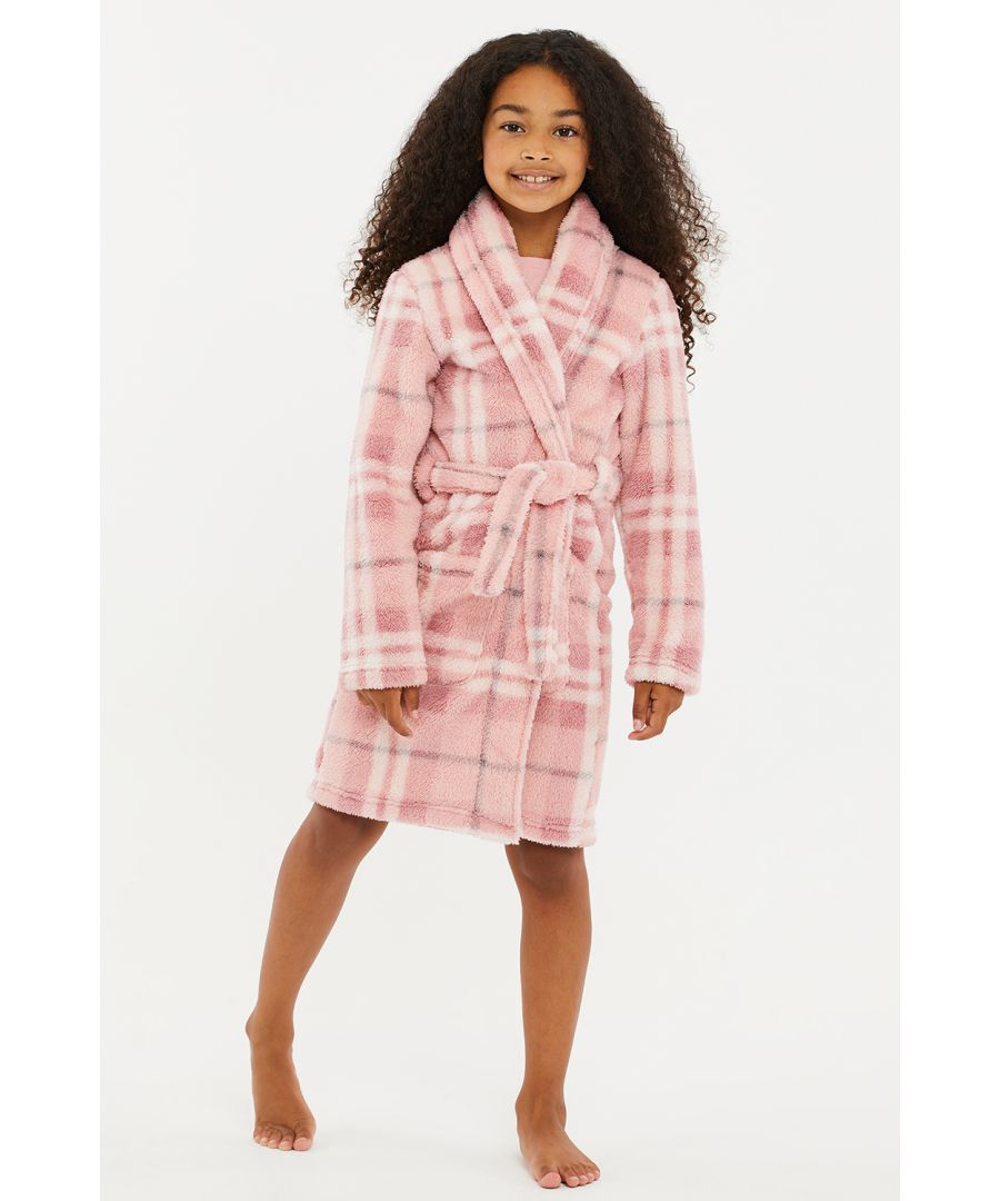 This printed shawl collar robe from Threadbare features spacious slip pockets and fastens at the waist with a self-tie belt. Made with super soft fabric, this robe is perfect to keep cosy in. Matching ladies style is available.