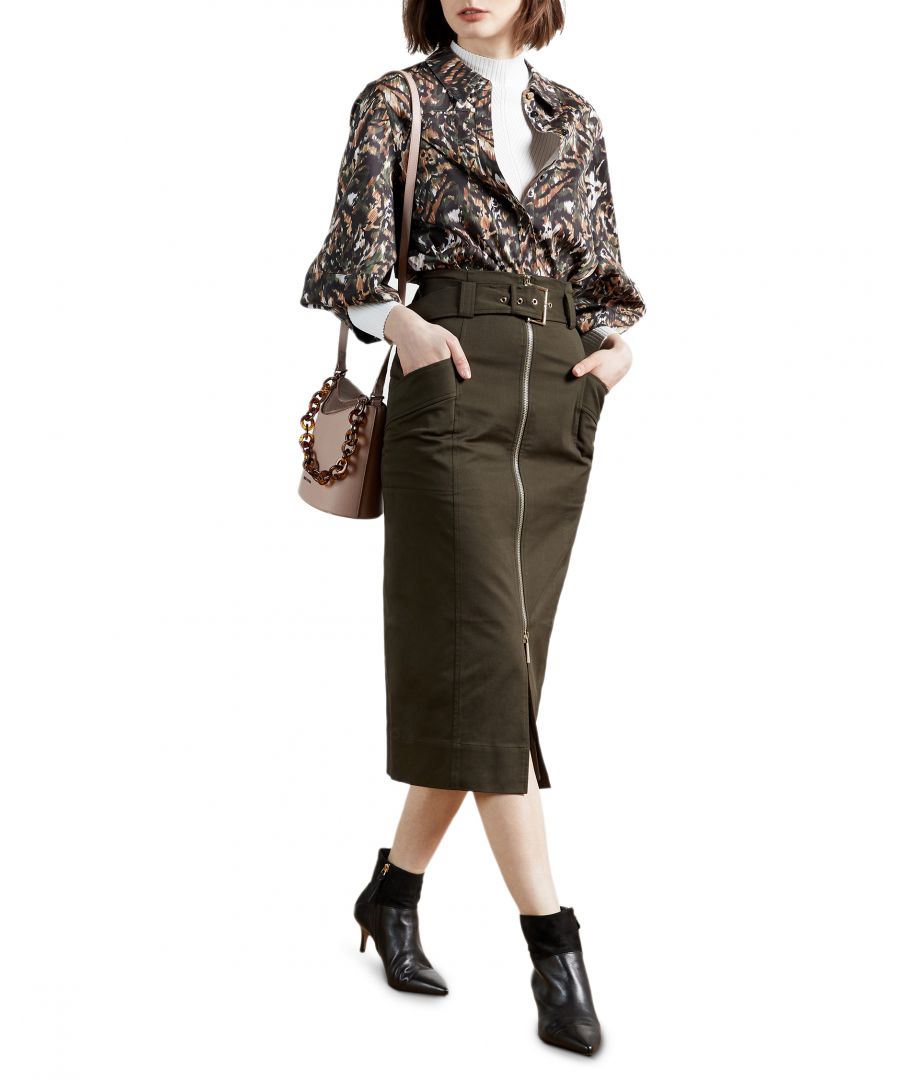 Image for Ted Baker Janiis Stitch Detail Pencil Skirt, Brown