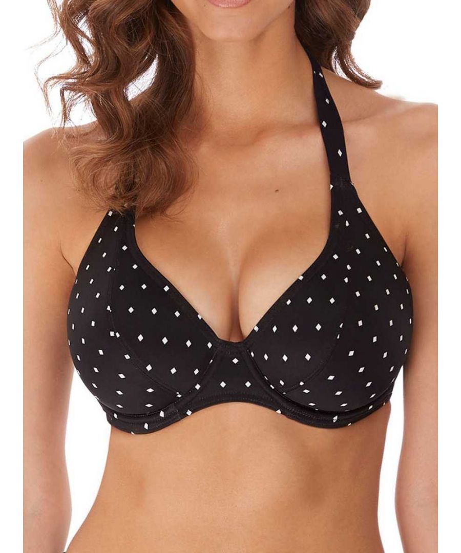 Freya Womens Jewel Cove Halter Bikini Top - Black Polyamide - Size 30D