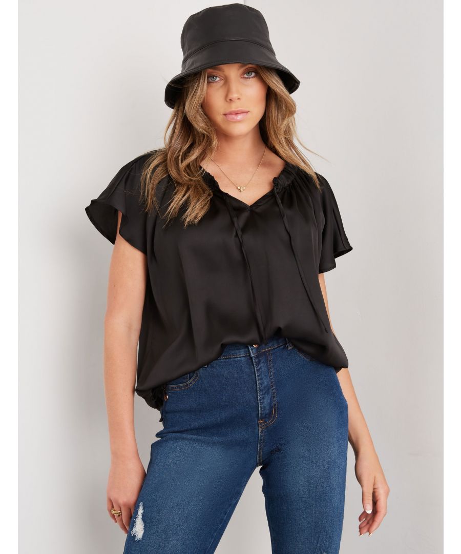 Rockmans Extend Sleeve Side Tie Keyhole TopMaterial:  100% Polyester