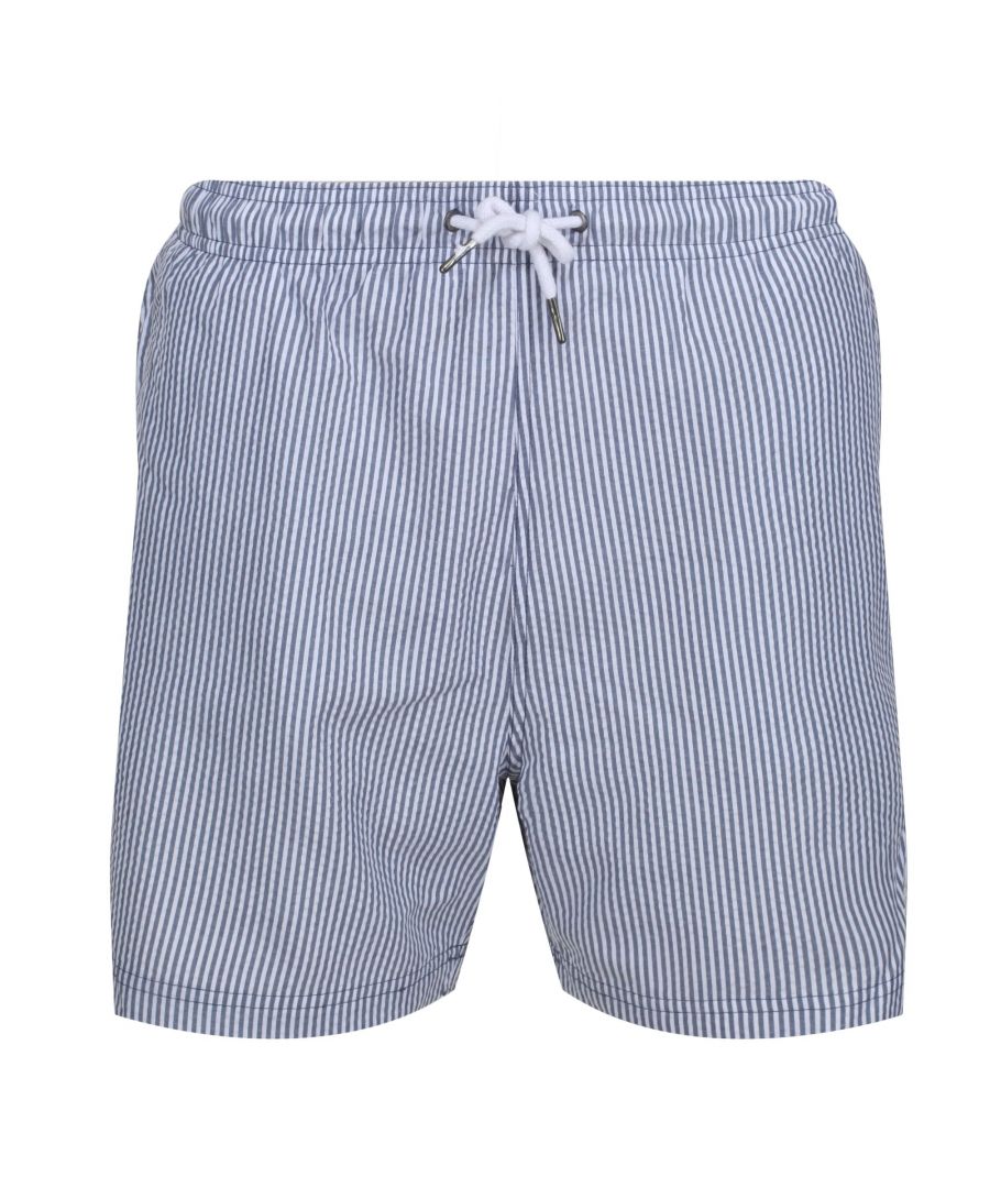 Regatta Mens Loras Stripe Swim Shorts (Dark Denim) - Blue - Size 2XL