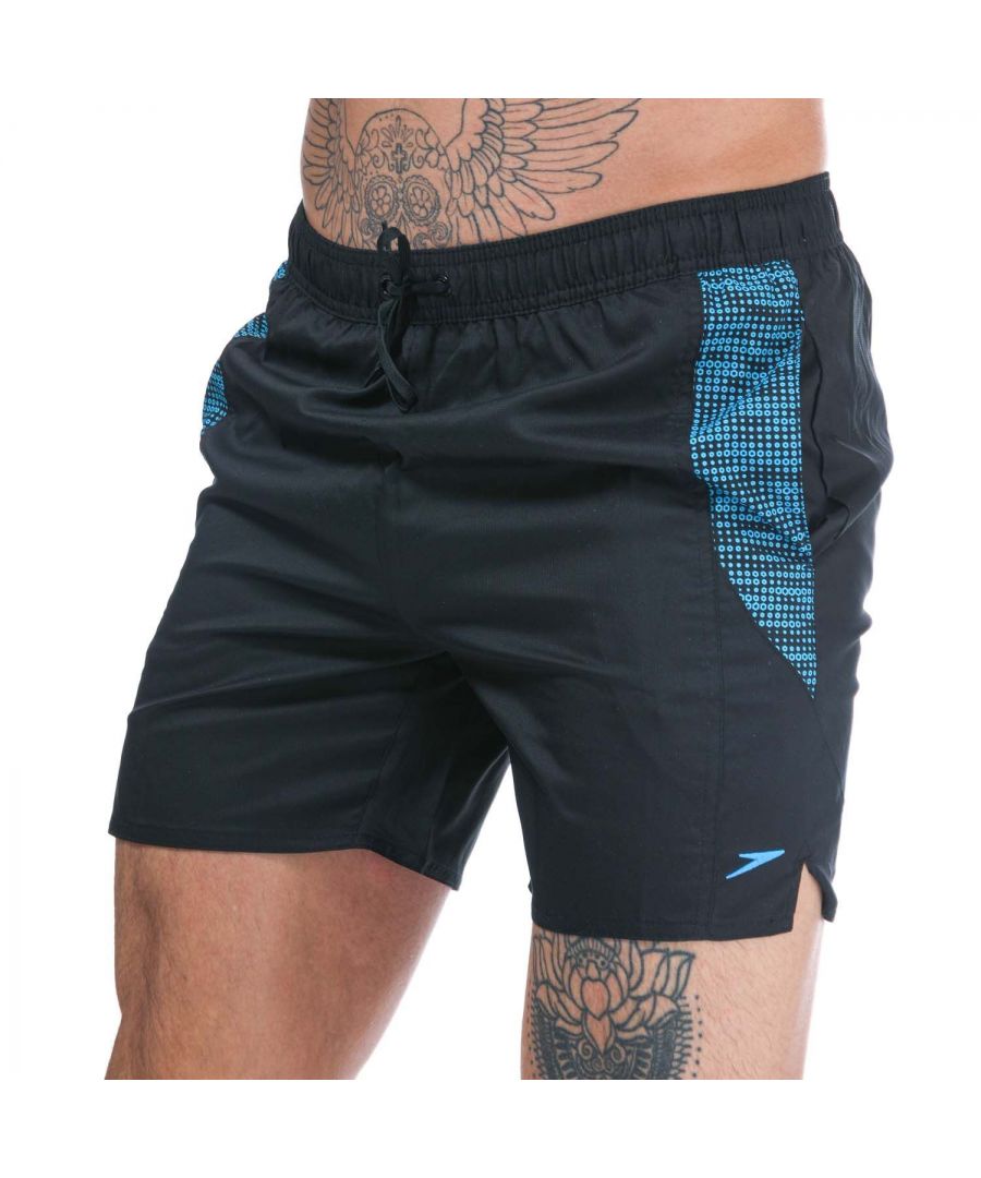 Image for Men's Speedo Sport Printed Swim Short in black blue