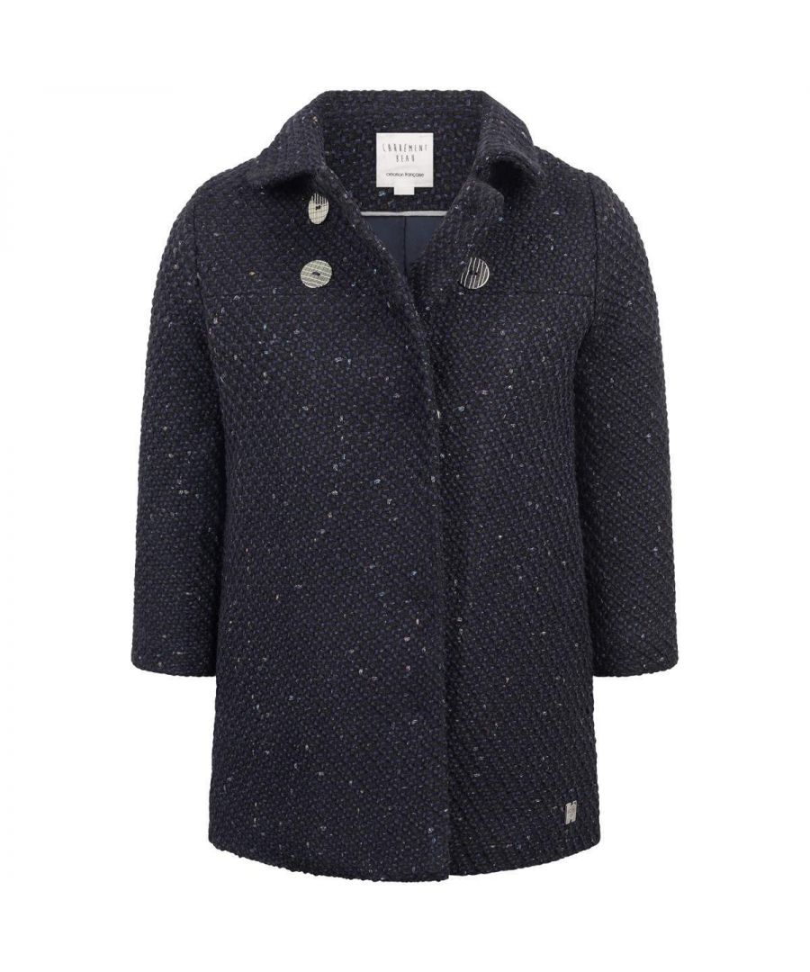 Carrement Beau Girls Navy Wool Coat Wool (archived) - Size 2Y