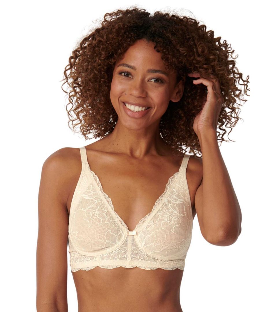 Triumph Womens 10210687 Amourette Charm Non-Wired Bralette Bra - Beige Elastane - Size 40E
