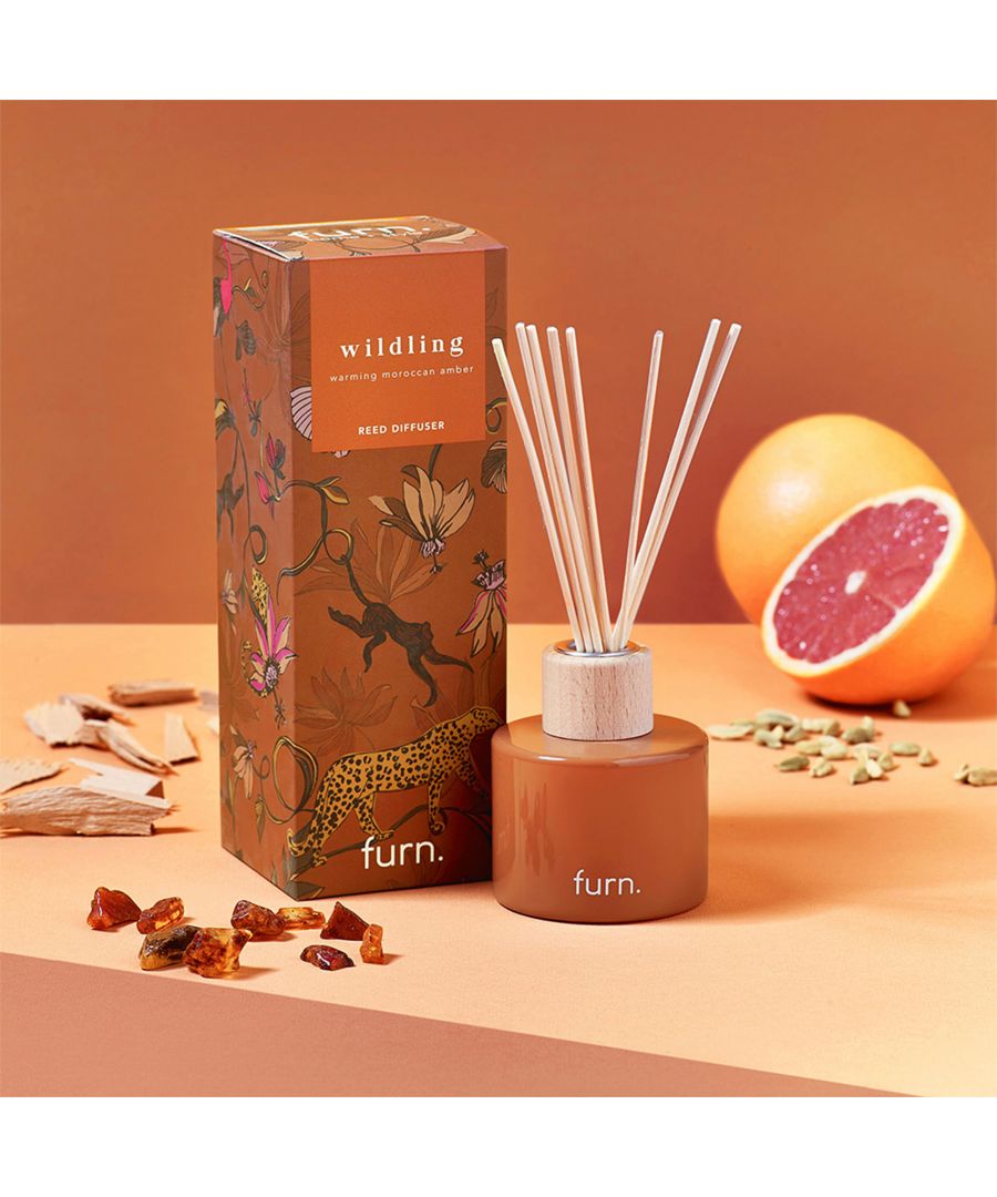Walking on the wild side through amber, spice, and all things nice. With up to 12 weeks of fragrance, this soft and warming scented reed diffuser has head notes of Bergamot & Grapefruit; Heart notes of Cardamon & Gardenia, and finally base notes of Amber & Cedarwood.