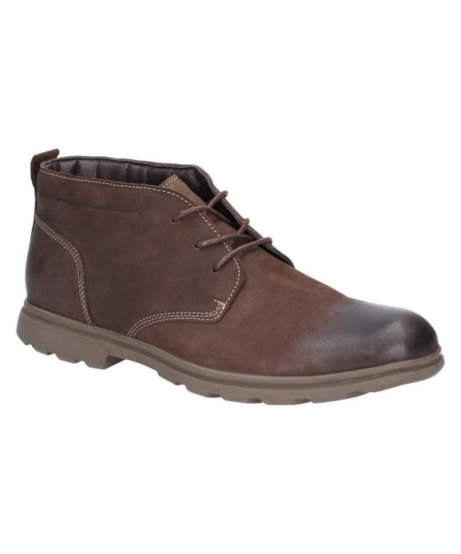 Hush Puppies Heren Tyson Chukka Nubuck Lederen laars (Bruin)