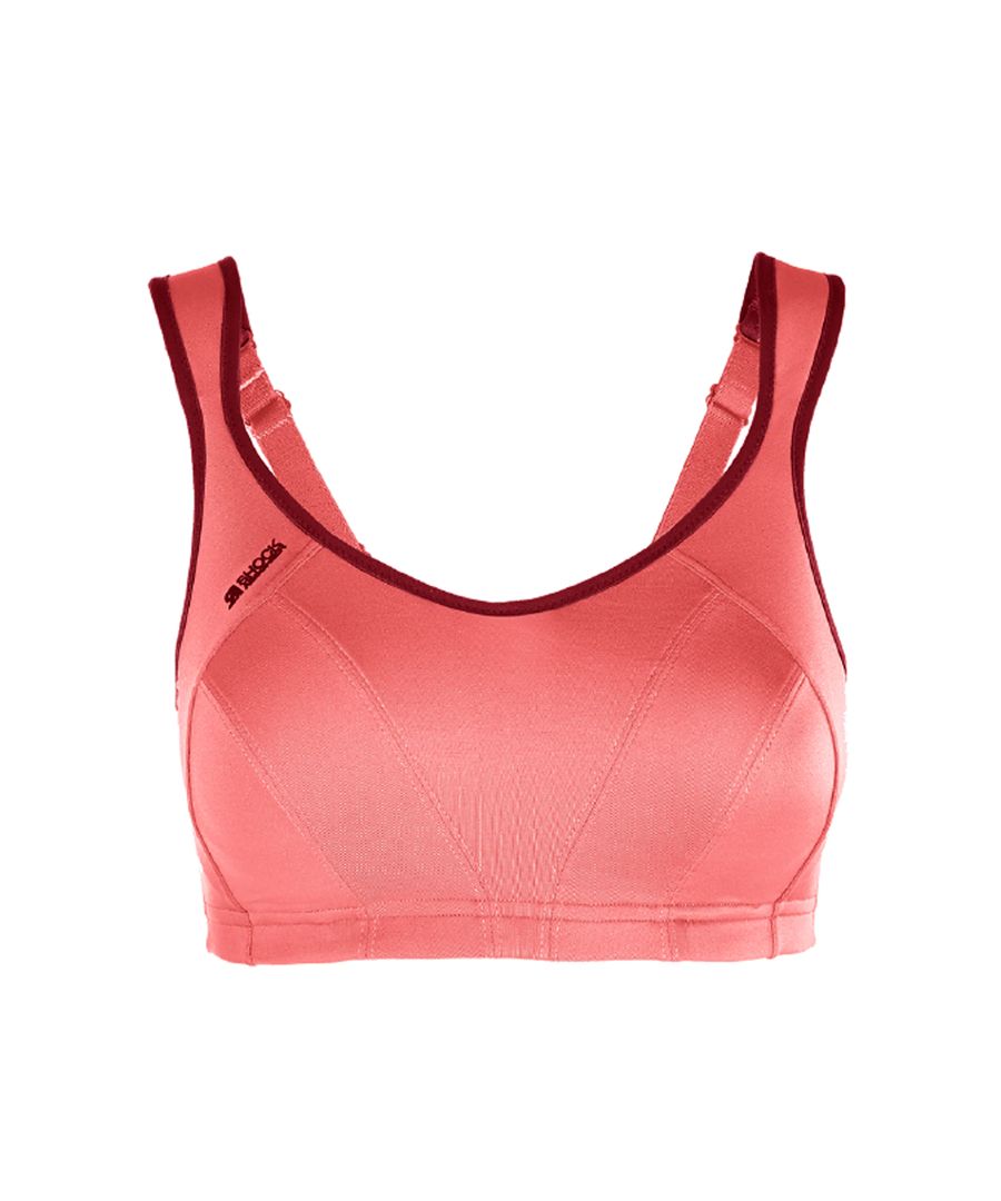 Shock Absorber Active Multi Sports Support, this high impact sports bra is made from breathable fabrics which draw the moisture away from your skin whilst you exercise.  The wide powermesh side wings offer extra breathability and comfort, whilst the racerback style helps to dispurse the pressure from your shoulders when taking part in sports activities.  Complete with wide padded straps and adjustable hook and eye closure at the back.  The wide plush under band is designed for the ultimate in support and comfort.