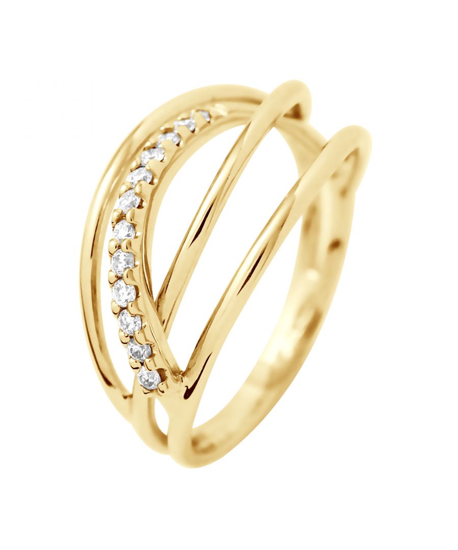 Ring Diamonds 0,180 CTS- Quality HSI (kleur H - Quality Si1) - Luxe Sieraden Yellow Gold 375 duizendste - 2 jaar garantie op fabricagefouten - Wordt geleverd in een presentatie geval met een certificaat van echtheid en een Internationale Garantie - Al onze sieraden zijn in Frankrijk.