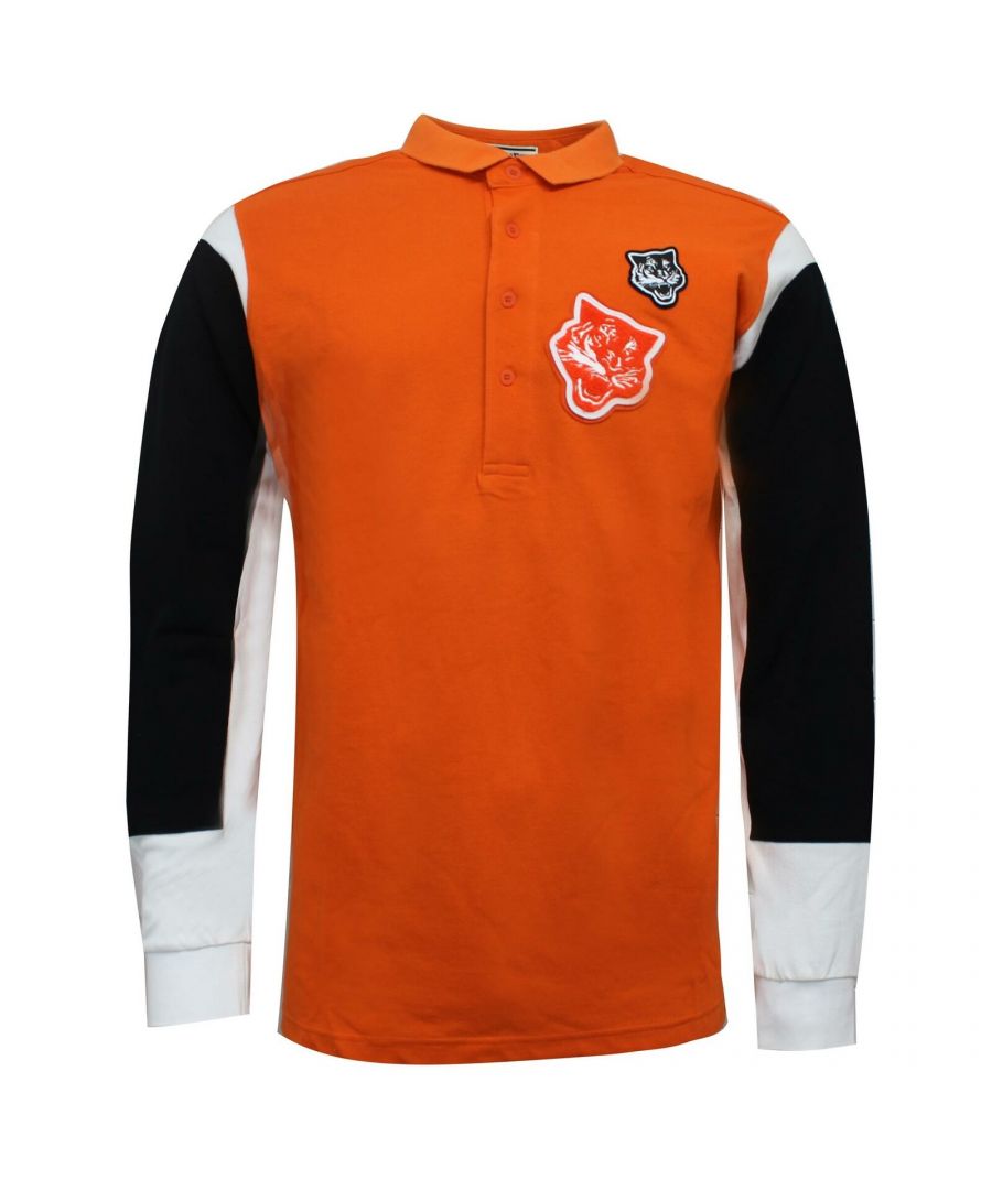 Asics Onitsuka Tiger Mens Orange Polo Shirt - Size 2XL
