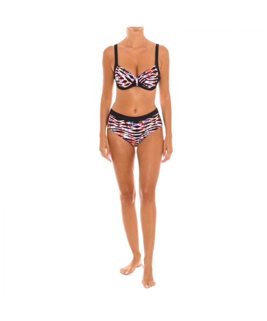 Teleno Womenss unpadded underwired bikini EB1625C - Black - Size 40C