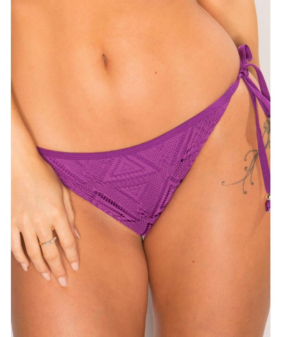 Pour Moi Womens Bora Tie Side Bikini Brief - Purple - Size Large