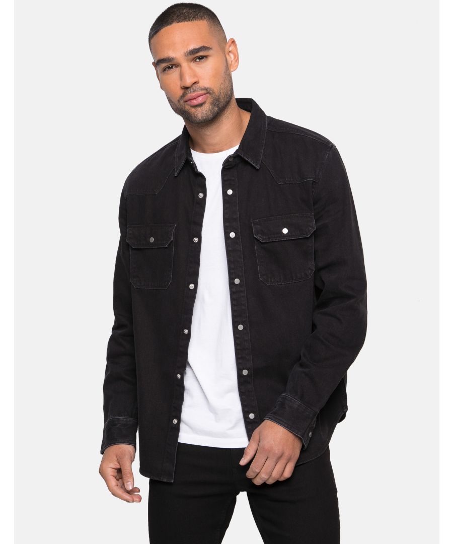 This long sleeved shirt from Threadbare in denim features two chest pockets and looks great with jeans or chinos and a casual jacket. Other colours available.
