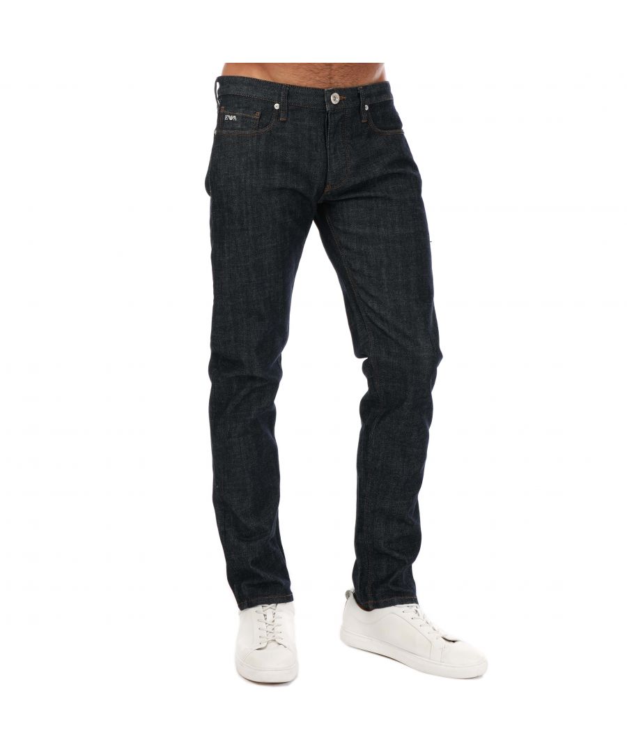 Armani Mens J75 Slim Fit Jeans In Denim - Blue Cotton - Size 38 Regular