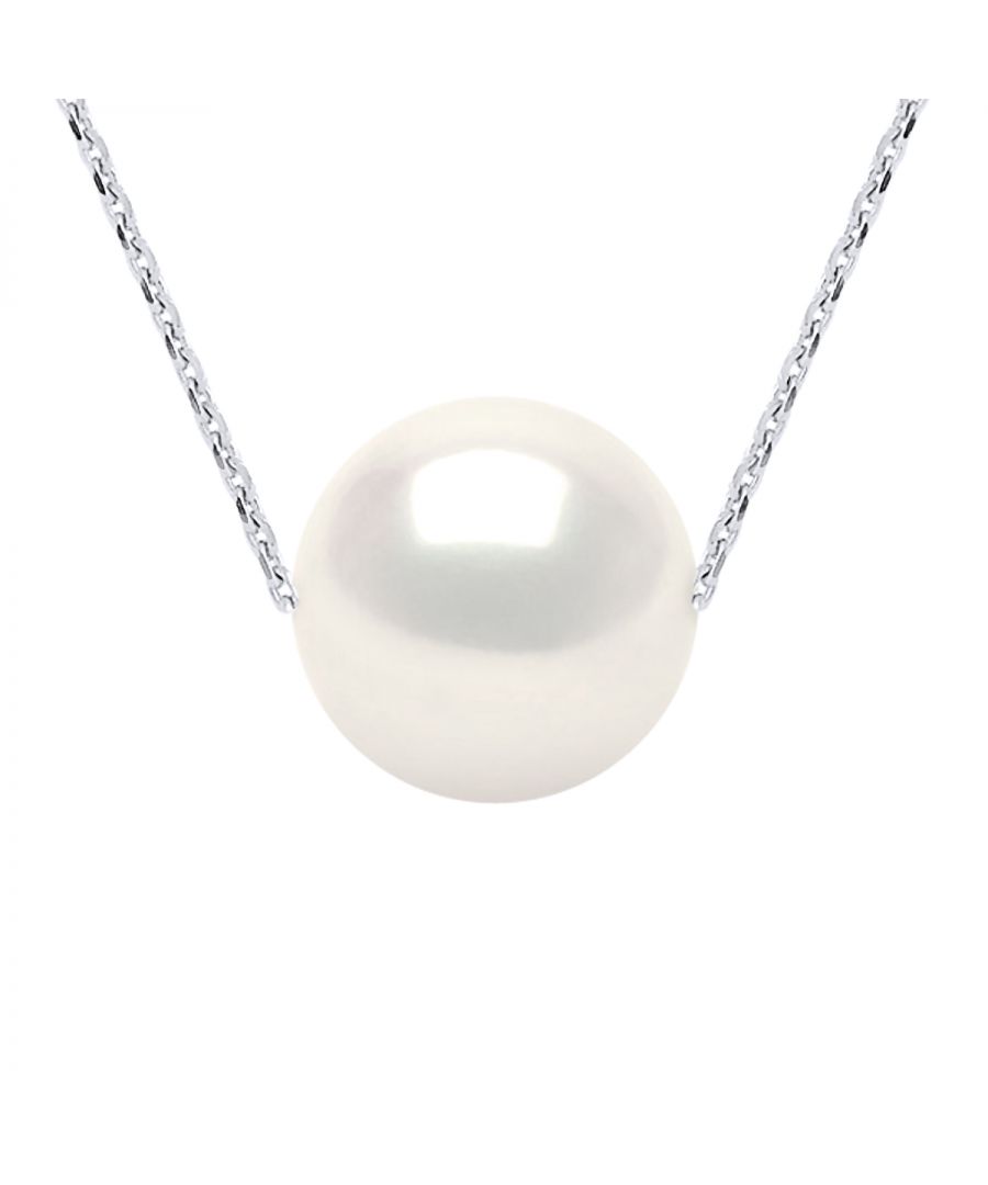 Image for DIADEMA - Necklace - Real Freshwater Pearls - Cable Chain in White Gold
