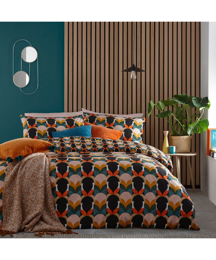 Add some colour to your home with this strikingly patterned duvet set. The reversible design allows you to enjoy two patterns in one. Made from pure cotton, it is soft and comfortable.