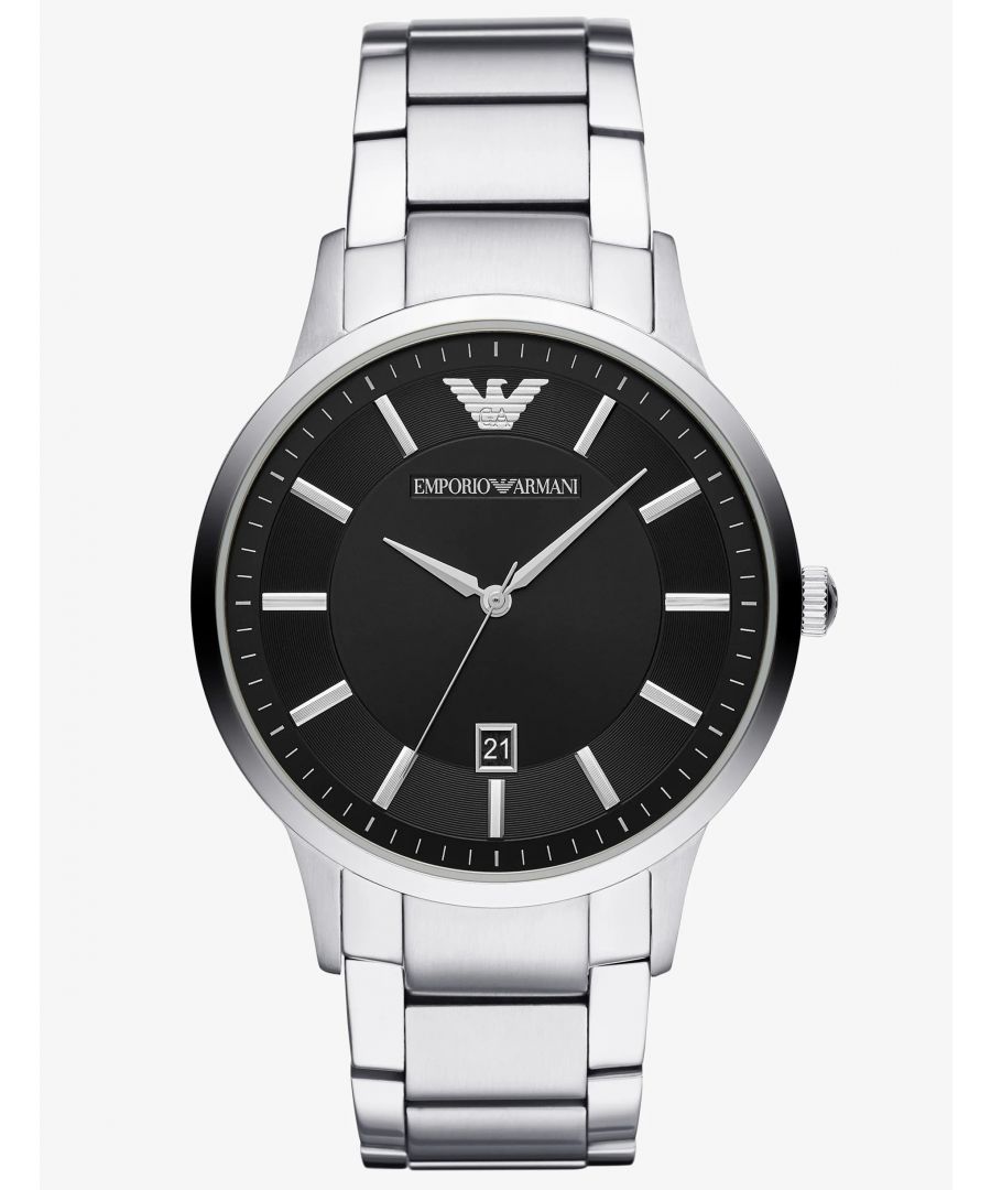 Emporio Armani Renato Mens Silver Watch AR11181 Stainless Steel - One Size
